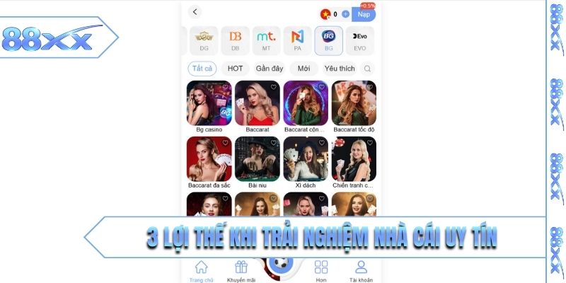 3 lợi thế khi trải nghiệm nhà cái uy tín