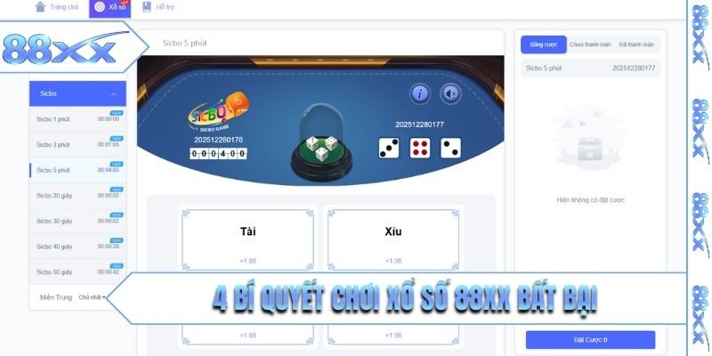 4 bí quyết chơi xổ số 88XX bất bại