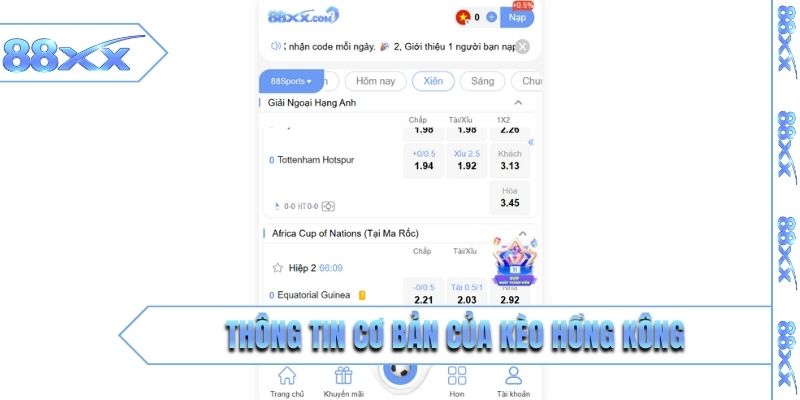 Thông tin cơ bản của kèo Hồng Kông